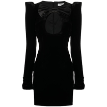 Alessandra Rich Womens Bow Detailed Velvet Mini Dress FARFETCH
