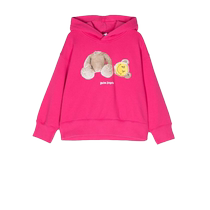 Final Sale]Palm Angels Childrens Smiling Teddy Bear Printed Cotton Hoodie FARFETCH Hair