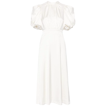 Rotate Womens Puff Sleeve Satin Midi Dress FARFETCH