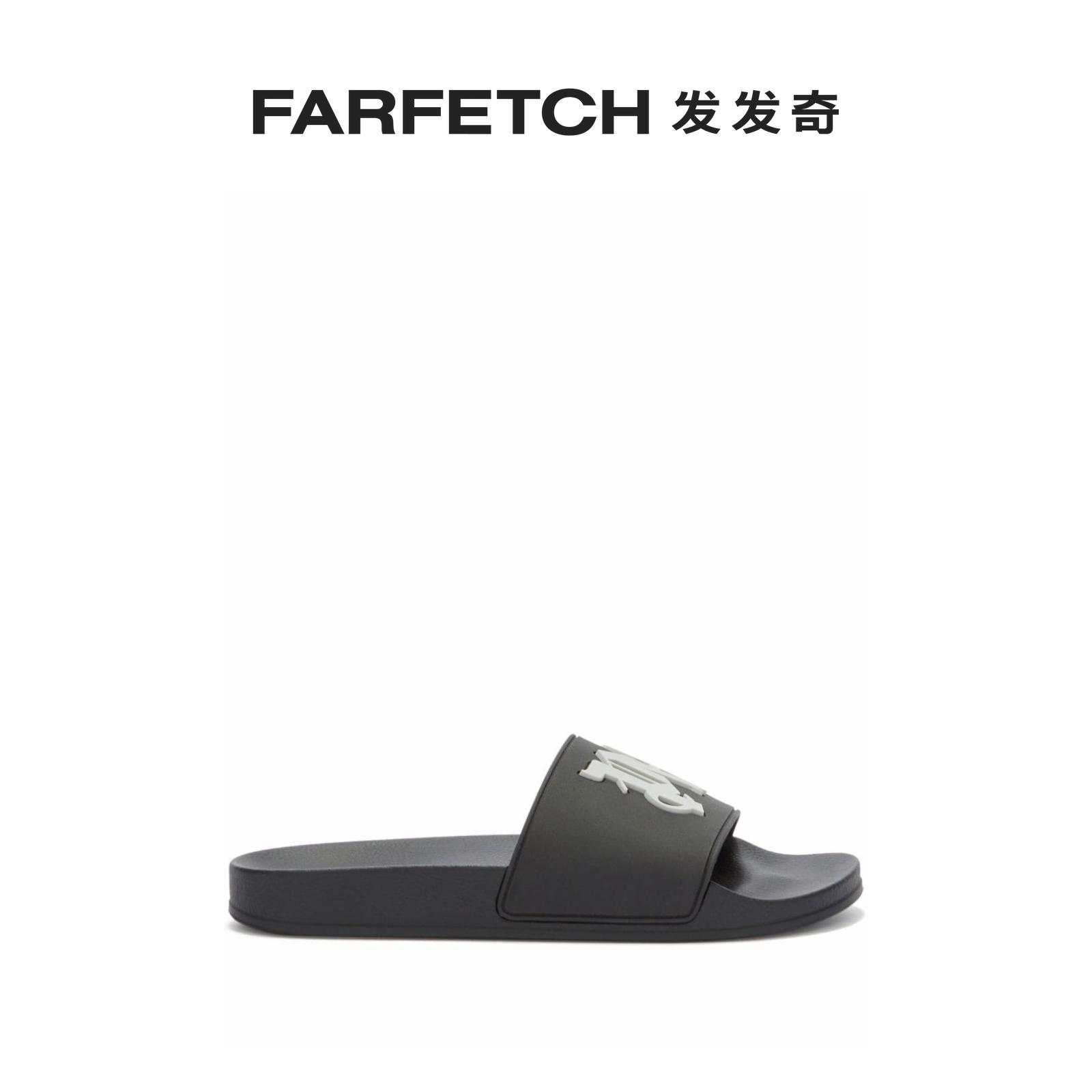 Palm Angels men and women universal embossing classic logo slippers FARFETCH Fat Chic-Taobao