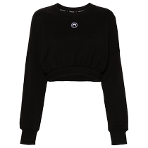 Marine Serre Womens Crescent Moon Embroidered Fleece Sweatshirt FARFETCH