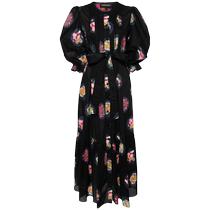 Ms. Cynthia Rowley Ms Floral Printed Bubble Cuff LONG DRESS FARFETCH Fat Chic