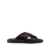 Prada Prada mens brushed effect cross-strap slippers FARFETCH
