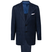 Kiton mens plaid single-breasted suit FARFETCH