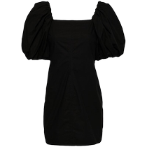 Final Sale] Ganni Womens Poplin Textured Cotton Mini Dress FARFETCH