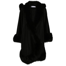 Liska womens fur-trimmed hooded cloak FARFETCH