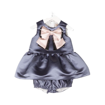 Final Sale]Hucklebones London childrens satin effect bow detail dress with