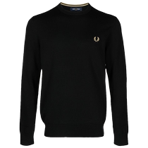 Final Sale] Fred Perry mens logo embroidered crew neck sweater FARFETCH