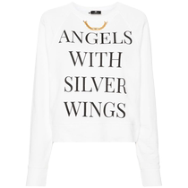 Elisabetta Franchi womens text printed cotton sweatshirt FARFETCH