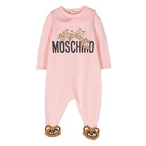 Moschino child clothing Teddy Bear cotton conjoined pyjamas FARFETCH Fat Chic