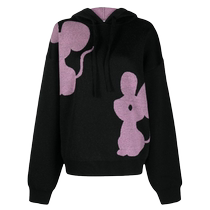 Final Sale] JW Anderson Womens Mouse Pattern Knitted Hoodie FARFETCH
