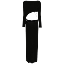 Final Sale]Gcds Womens Asymmetrical Ribbed Maxi Dress FARFETCH