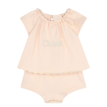 Chloe childrens clothing logo embroidered cotton shorts suit FARFETCH