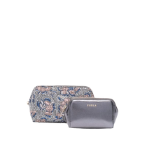 Furla womens jacquard logo brand cosmetic bag FARFETCH