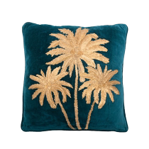Les-Ottomans Unisex x Browns Embroidered Palms Velvet Pillow (