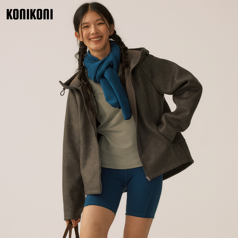 Konikoni Softshell Women's Urban Outdoor Tech Hooded Jacket, Loose, Warm, Breathable Autumn and Winter Coat Konikoni Softshell Women's Urban Outdoor Tech Hooded Jacket, Loose, Warm, Breathable Autumn and Winter Coat