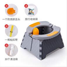 Дети Туалет 新品折叠式儿童马桶宝宝外出旅行车载可移动便携坐便器免清洗小孩
