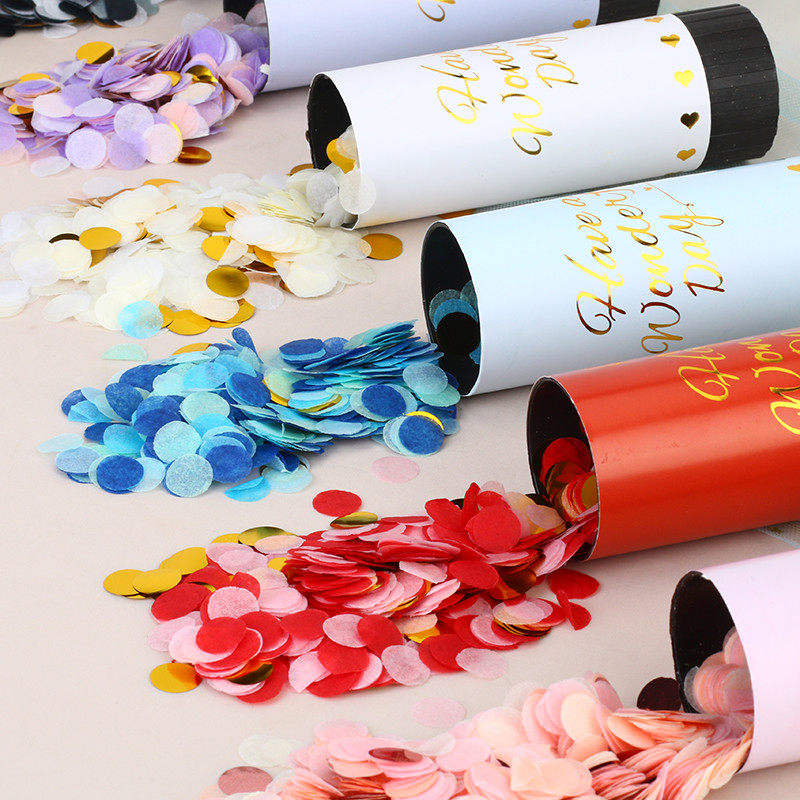 Wedding atmosphere Handheld with little salute creative birthday party cours wedding spray cog hand wringing paper scraps hand salute