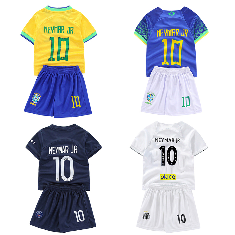Children's Brazil Neymar Santos No. 10 Jersey Paris Football Training Uniform Neymar Jersey