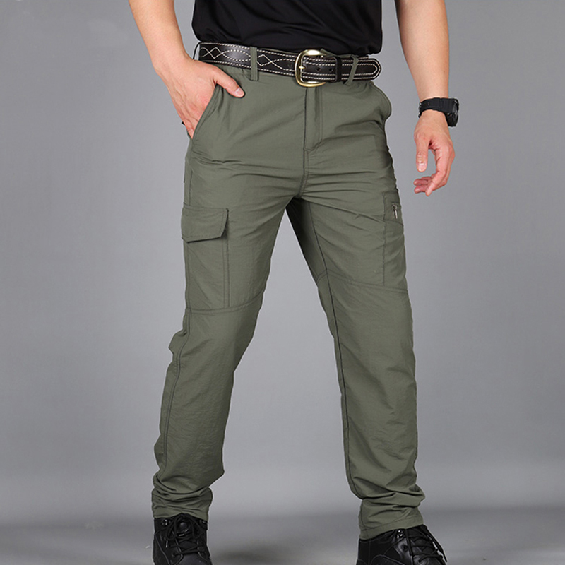 Summer Outdoor Speed Dry Pants Men Multiple Pockets Tactical Pants Ultra Slim Movement Waterproof Breathable Work Pants Climbing Pants New-Taobao