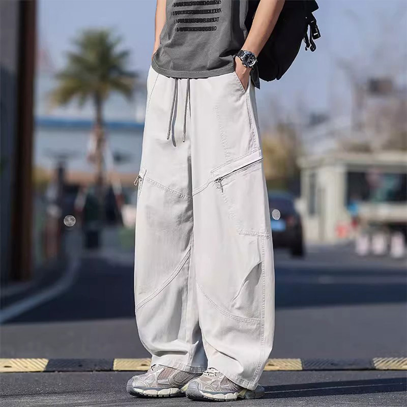Kangshi Yishu Wide-Leg Casual Pants Men's Spring New Trendy Brand Loose Straight Multi-Pocket Work Pants
