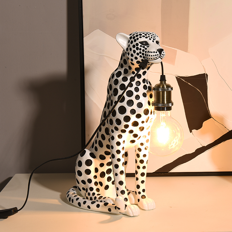 Light Luxury High-End Fortune-Attracting Leopard Living Room Tv Cabinet Lamp Night Light Bedside Lamp Desktop Ornament Housewarming Gift