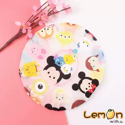 Cute cartoon shower cap double-sided waterproof anti-fouling 2-pack adult children men and women models small odd print elastic band