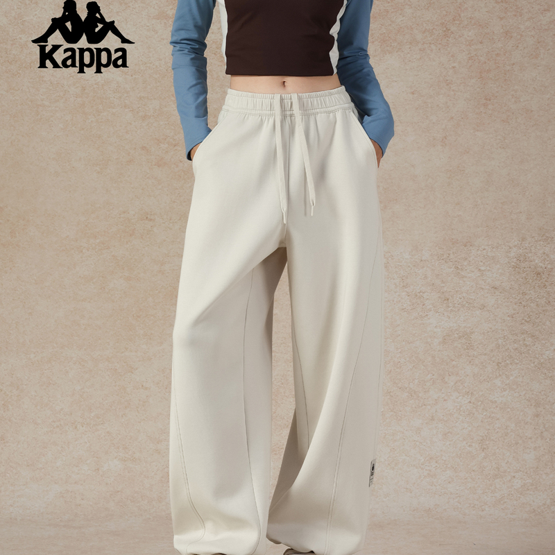 Kappa Women's Back-To-Back Sports Pants 2025 New Autumn Casual Straight-Leg Pants Pure Cotton Knit Pants Kappa Women's Back-To-Back Sports Pants 2025 New Autumn Casual Straight-Leg Pants Pure Cotton Knit Pants