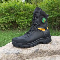 Full leather forest fire protection boots mountain forest fire rescue boots outdoor high waist combat training shoes flame blue fire training shoes