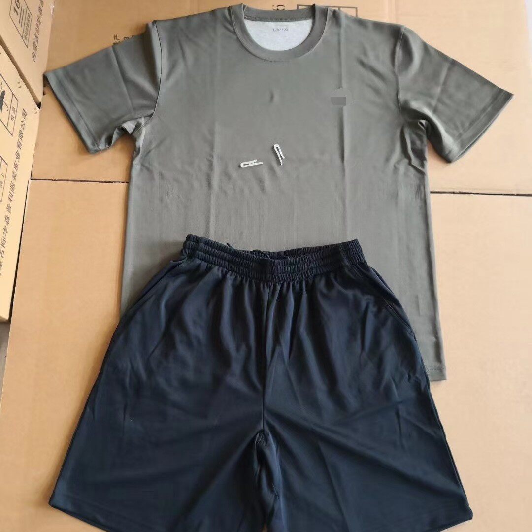 Short Sleeve Fitness Suit Summer Round Collar Short Sleeve Single Blouse T-shirt Outdoor Sports Military Training Sweatshirt