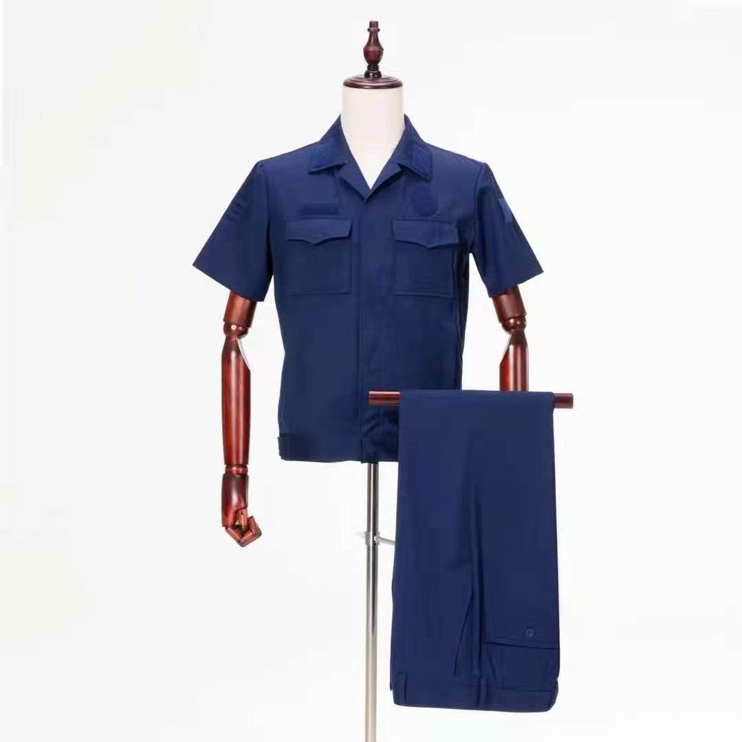 New fire preparation jacket suit blue summer short sleeves workwear winter thickened uniform spring and autumn suit