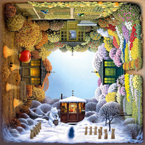 Square wooded puzzle 2000 pieces rotating Four seasons Garden Mandola rotan City Childrens Gift Diy Toys