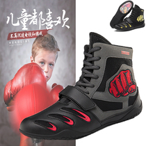 Childrens boxing shoes for boys and girls physical training wrestling shoes fighting Sanda wear-resistant and breathable indoor adult martial arts