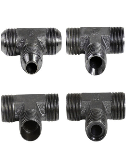 Hydraulic Metric Wire Tee M16 18 22*1.5A C D H Flat-out Pointed Horn Carbon Steel Joint