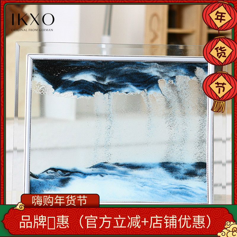 IKXO hourglass ornament 3D landscape painting glass quicksand painting creative office desktop home decoration gift