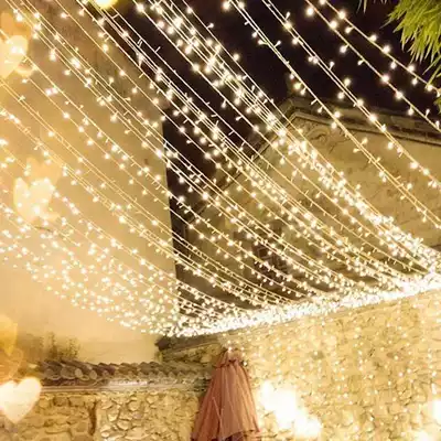 led stars courtyard hanging lights wedding yard layout lights with decorative romantic creative small color lights flashing light string