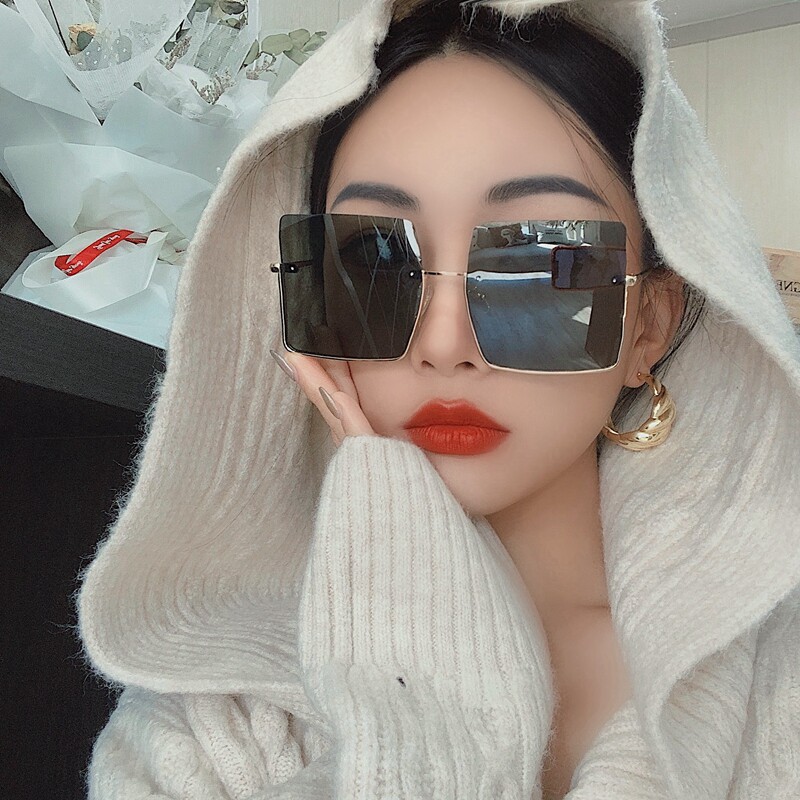 Online Red and American High Sensation Ins Slim Glasses Women Big Frame 2022 New Sunglasses Big Face Retro Sunglasses
