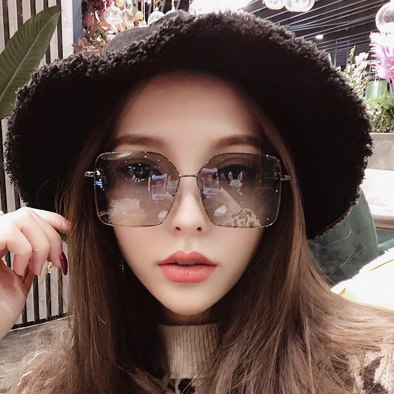 2022 Sunglasses Women's New Trendy Net Red Big Square Big Round Face Thin Night Vision Goggles Premium Sense Ins Sunglasses