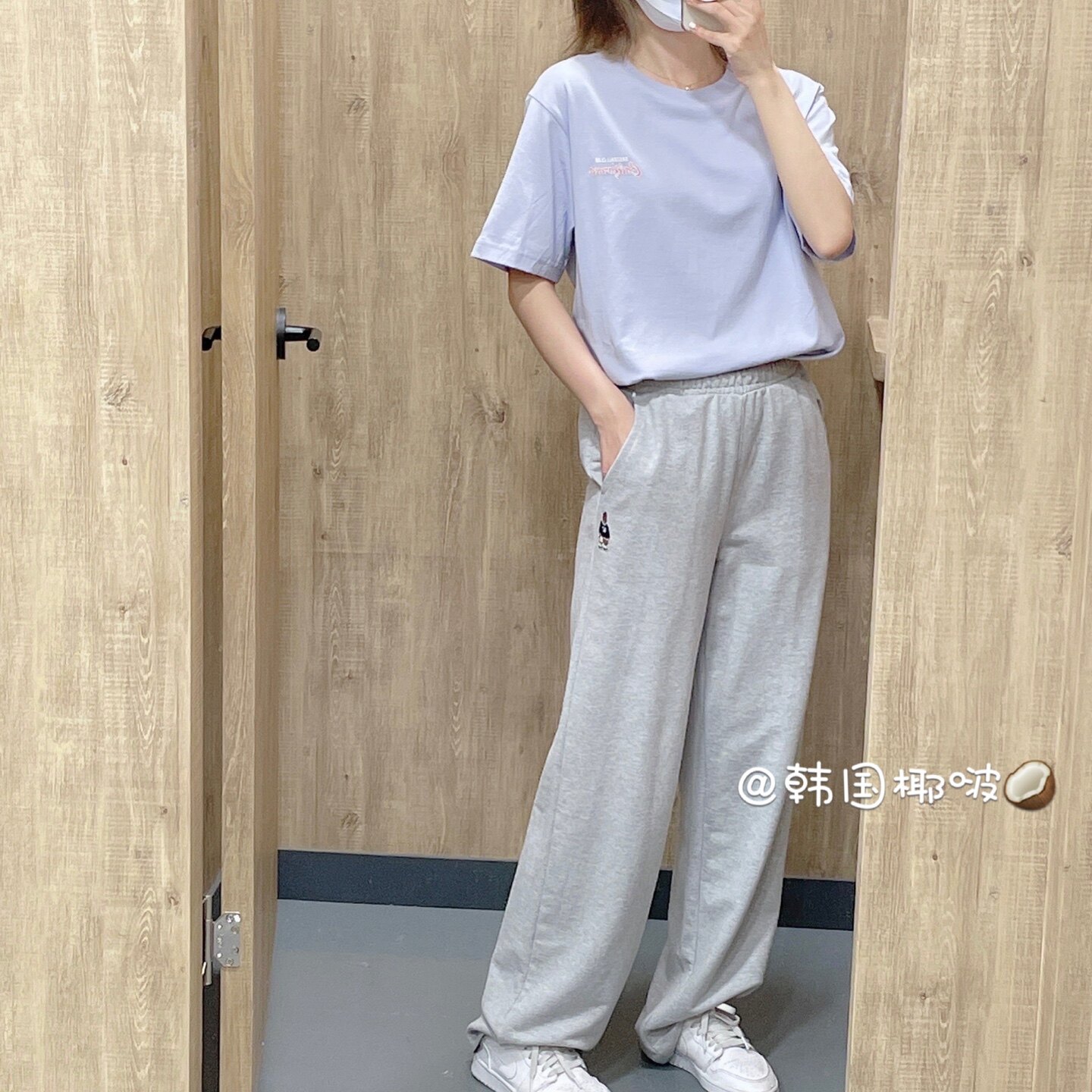 (Special offer) Korea Yebo whoau direct mail new bear embroidery straight sports casual pants