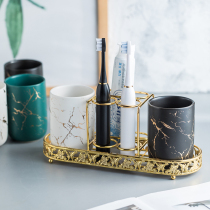 Light luxury wash mouth cup Brushing cup INS bathroom tooth cylinder Toothbrush cup Wash suit bathroom ceramic mouthwash cup