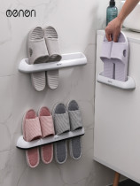 Bathroom slipper rack Bathroom shelf Wall-mounted non-perforated shoe rack Drain toilet door storage artifact