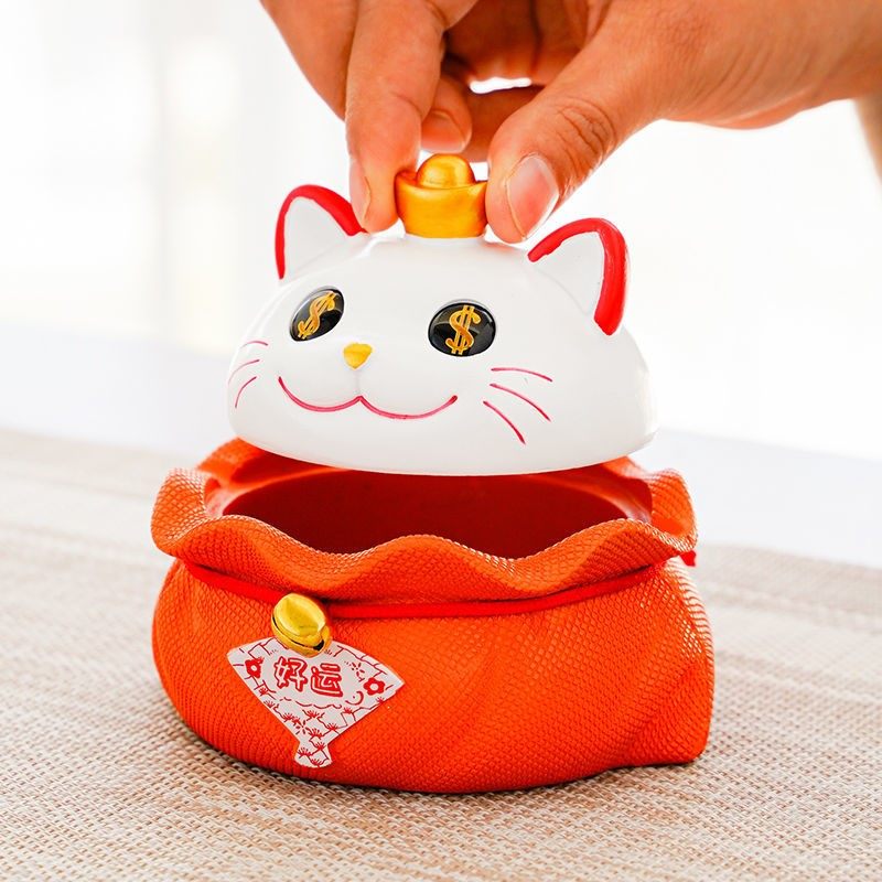  Net Red Ashtray Creative Tricks Cat Smoke Personality Trend Home Living Room Office Anti Fly Ash With Lid Adornment