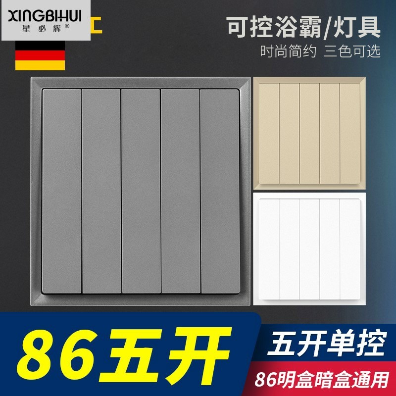 Home 86 Living Room 5 open open monolith light bath switch wall dark 5 platinum gray panel