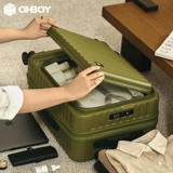 ohboy侧开盖行李箱女可扩展多功能20寸拉杆旅行箱登机密码皮箱男
