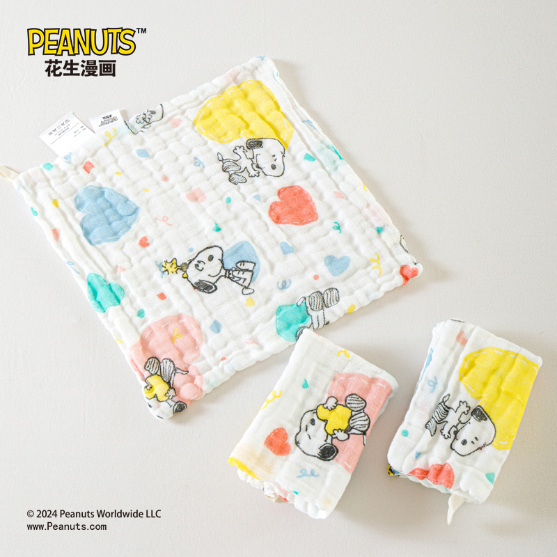 Snoopy Bubble Gauze Square Scarves [Pack of 4]
