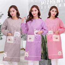 Kitchen apron cooking apron overalls women's long sleeve anti-dirty anti-fouling apron overalls overalls overalls anti-wear clothes waist