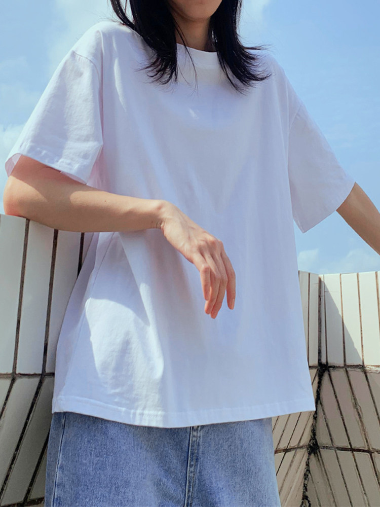 Simple white short-sleeved t-shirt women's loose cotton bottoming shirt women's clothing 2022 new short top women's summer