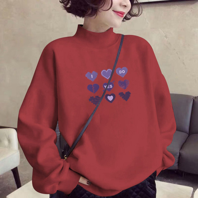 Fleece half-high collar sweater women's autumn and winter capless 2022 winter new thickened mid-length trendy brand European goods large version jacket