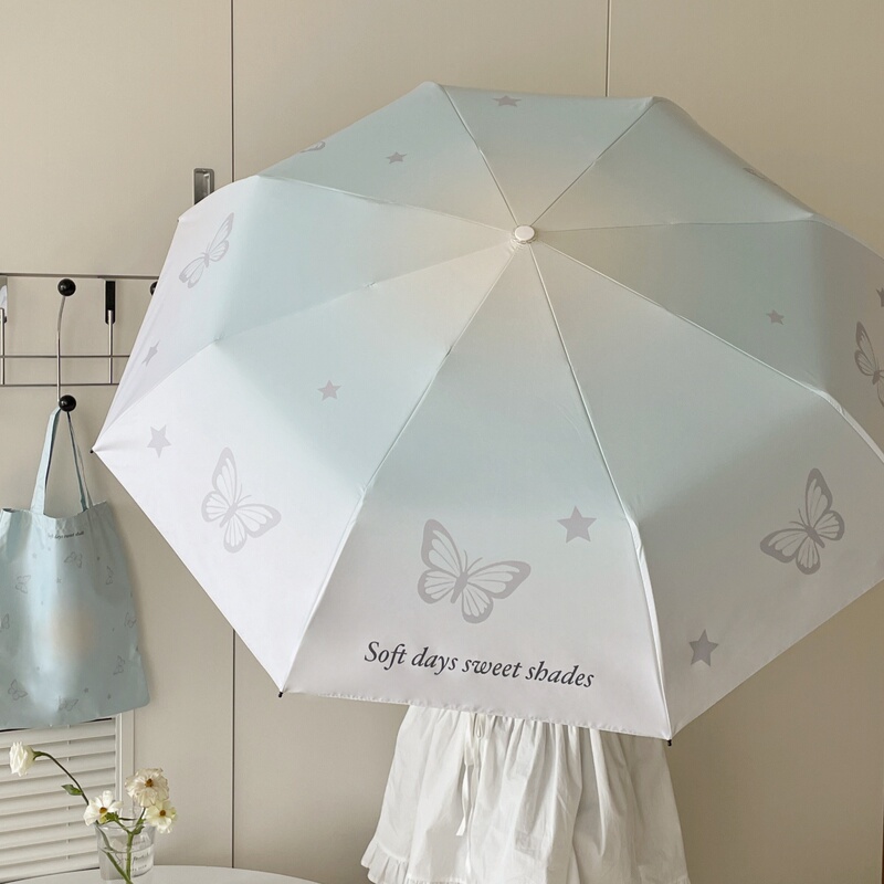 Fresh and Simple Gradient Butterfly Umbrella, Dual-Use for Sun and Rain, Automatic Sun Umbrella for Women, Sun Protection, Uv Protection, Portable Parasol Fresh and Simple Gradient Butterfly Umbrella, Dual-Use for Sun and Rain, Automatic Sun Umbrella for Women, Sun Protection, Uv Protection, Portable Parasol