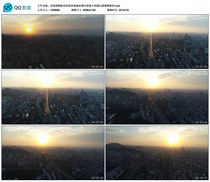 Jinan evening aerial photography Jinan Jinan landmark modern Jinan Daminghu Park video material